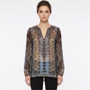 Hale Bob Embellished Sheer Silk Tunic
